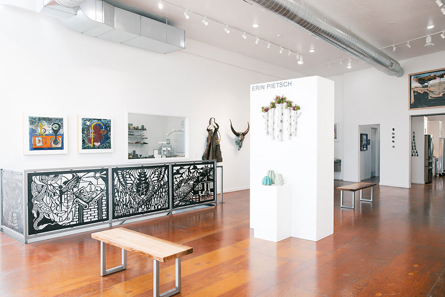 Fine Art Gallery from kitchen to front entrance for event rentals in boise