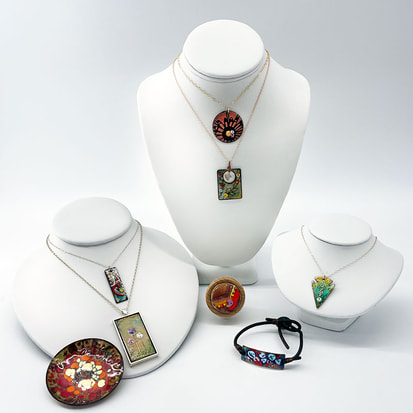 MILLEFIORI LUMPS AND THREADS AND TRANSPARENT COLORS  enamel art class and metal art